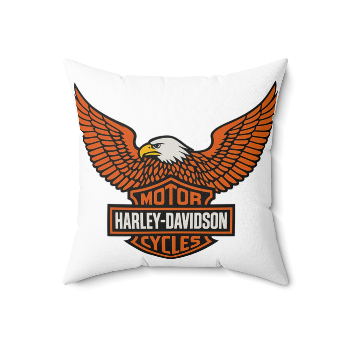 Fiery Orange Eagle Harley | Davidson Pillow, Biker Decor, Motorcycle Gift - alternate angle 3, merchandise