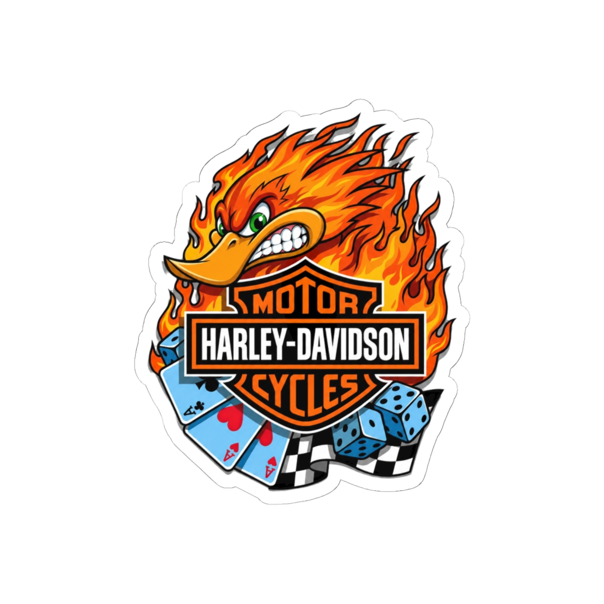 Vintage Harley Davidson Biker Graphic Sticker | Bold Vinyl Decal