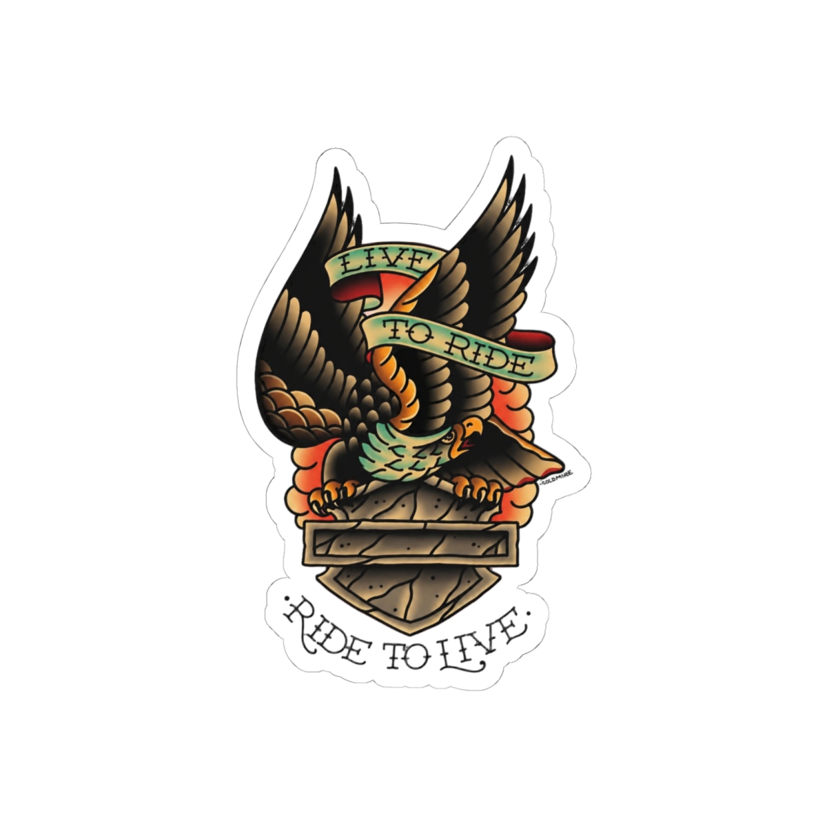 Live to Ride Ride to Live Vertical Biker Sticker