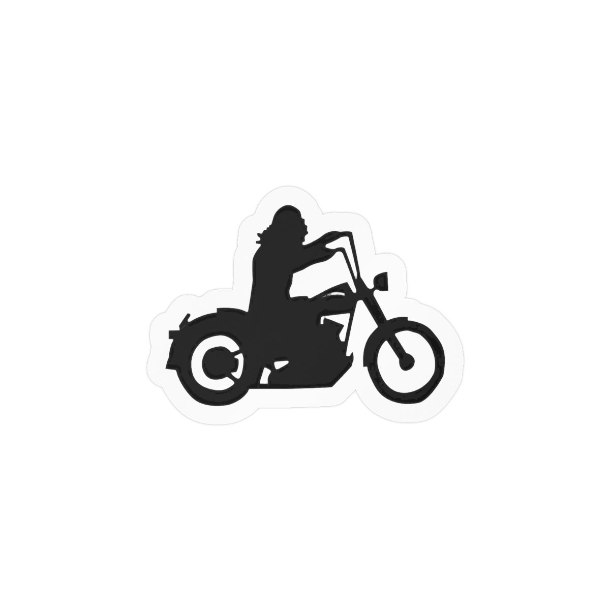 Motorcycle Man Sticker | Bold Vinyl Decal - Biker Gear Accent - alternate angle 2, merchandise