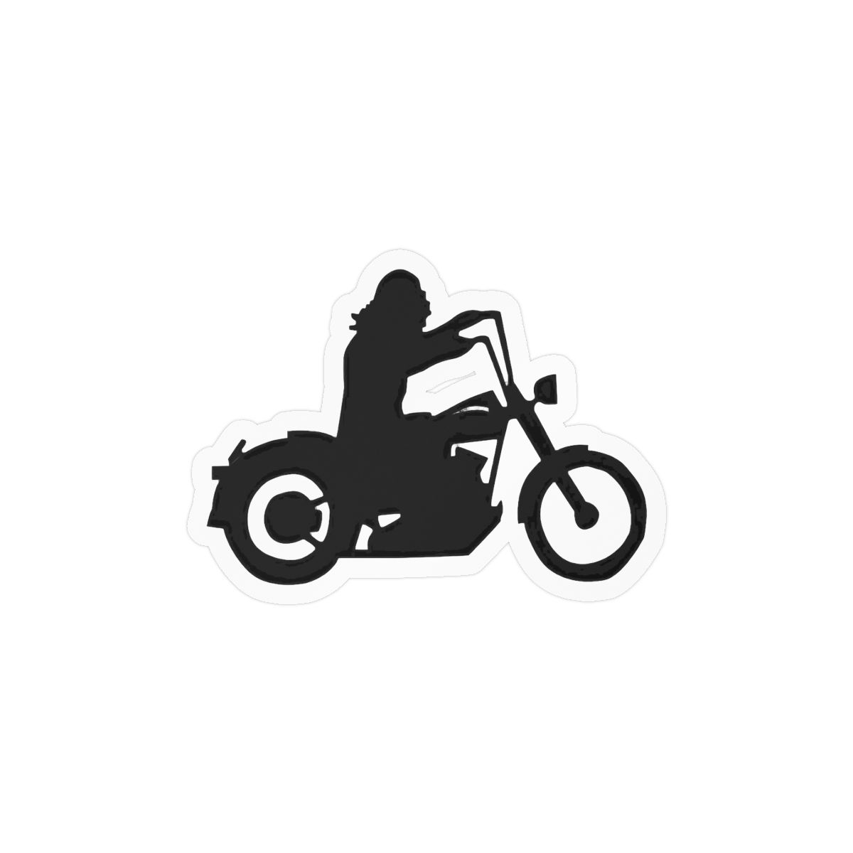 Motorcycle Man Sticker | Bold Vinyl Decal - Biker Gear Accent