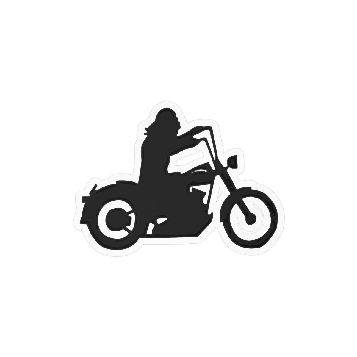 Motorcycle Man Sticker | Bold Vinyl Decal - Biker Gear Accent