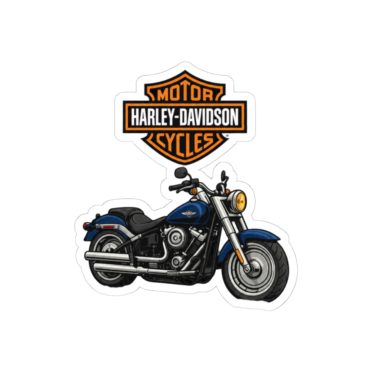 Harley Davidson Fat Boy Bold Sticker | Cruiser Rider Vinyl Decal