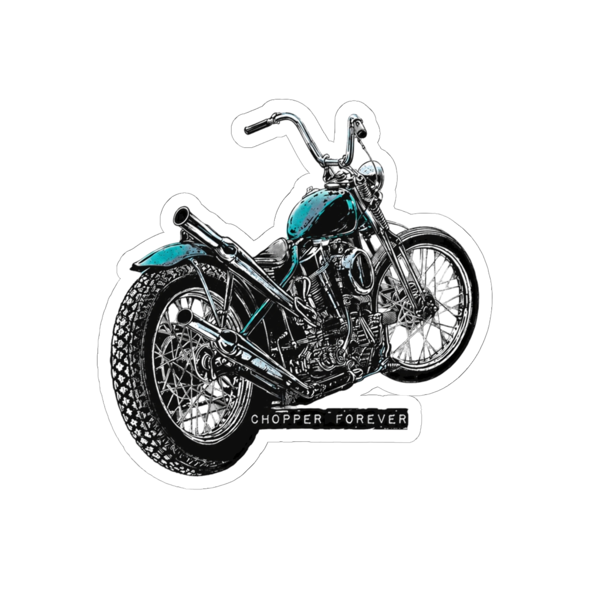 Chopper Forever Playful Sticker | Aviation Biker Vinyl Decal
