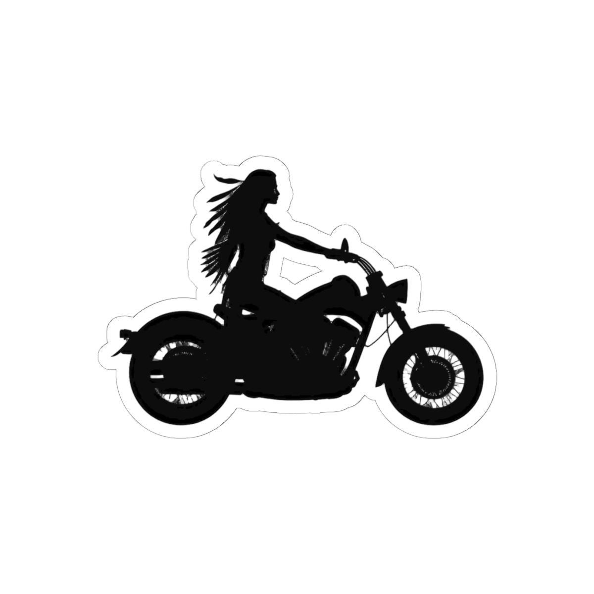 Biker Girl Sticker | Bold Vinyl Decal for Adventure Gear