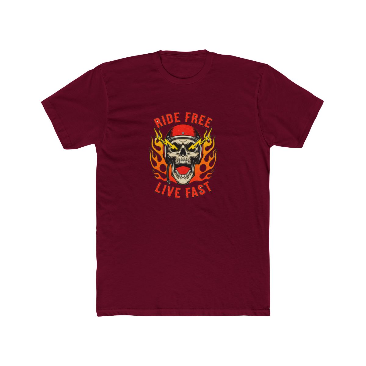 Harley Davidson Skull ride free live fast T Shirt - alternate angle 3, merchandise